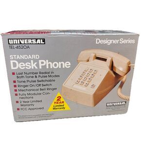 VTG Push Button Touch Tone Desk Telephone 1980s New in Box!Universal TEL-4520A